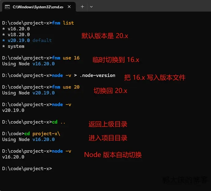 fnm自动切换版本